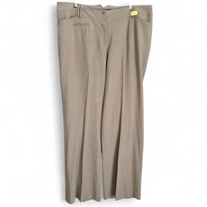 Lane Bryant Dress Pants Womens 3 Tall US 22 Taupe Flat Front Career Wide Leg